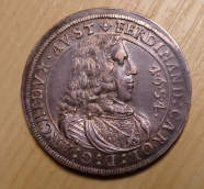 1/2 Tolar ,1654,  Arc. Vév. Ferdinand  Karel,  Hall,  +1/1