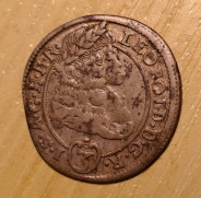 3 krejcar , 1695,  Košice,  -1/1 R!